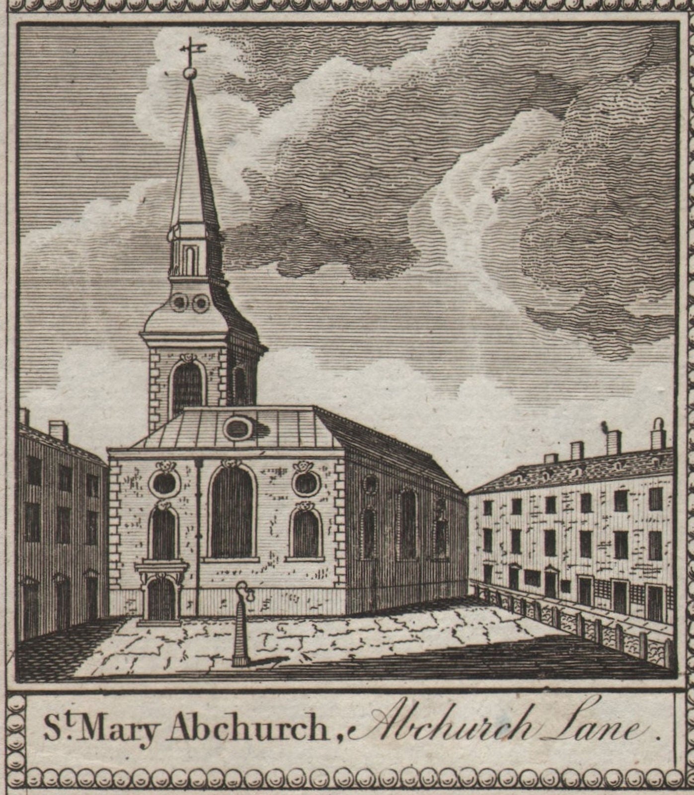 St. Mary Abchurch, Abchurch Lane. City/London Wren church. SMALL. THORNTON 1784